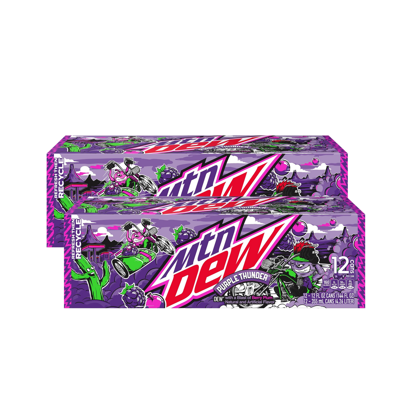 Mountain Dew® Purple Thunder Soda - (2) 12-Packs - (24 Cans)