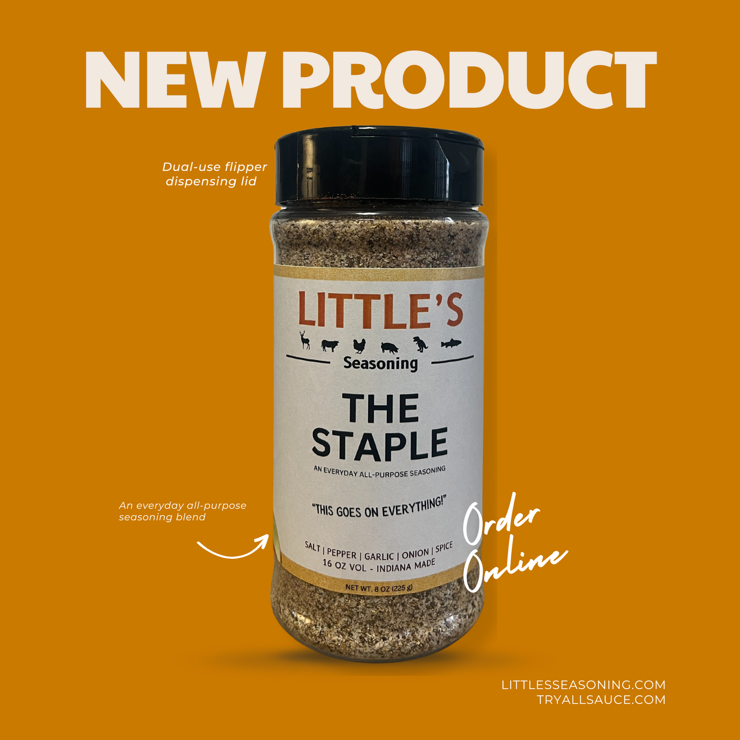 Little's The Staple Seasoning, 8 OZ Big Bottle
