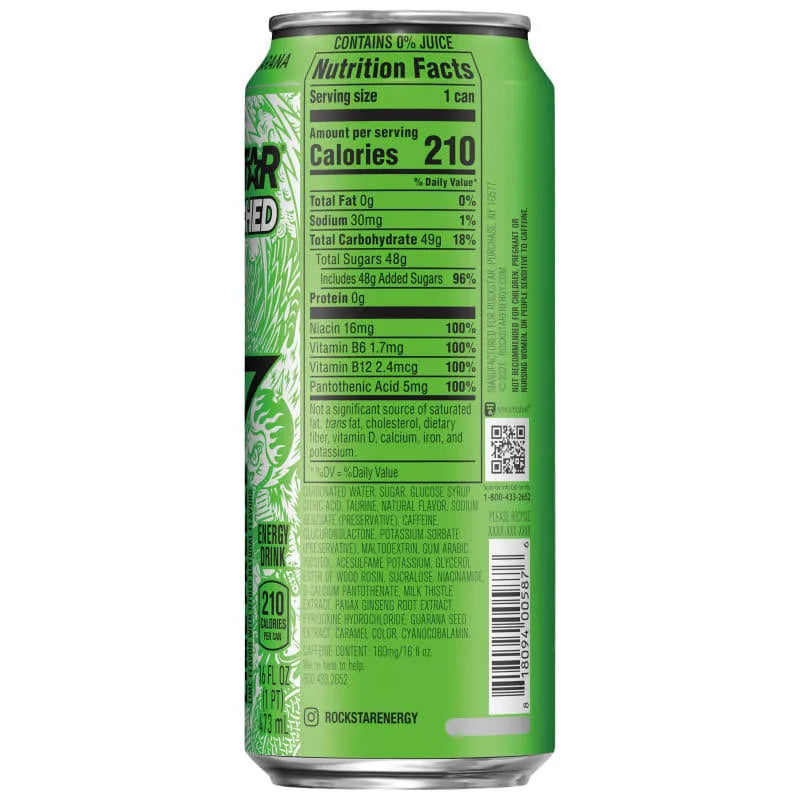 Rockstar Punched Lime Freeze, 16 oz Can, 4-Pack