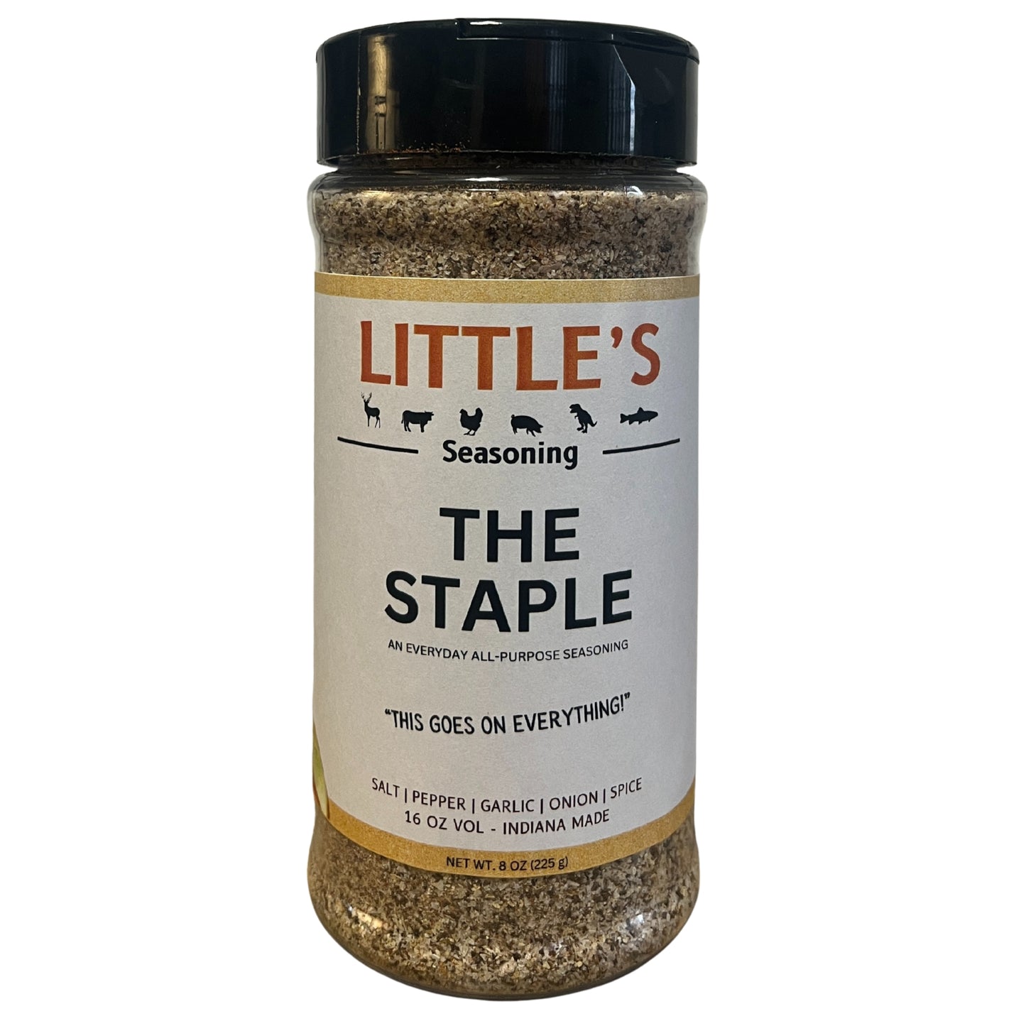 Jar of Little's Seasoning 'The Staple' on a white background