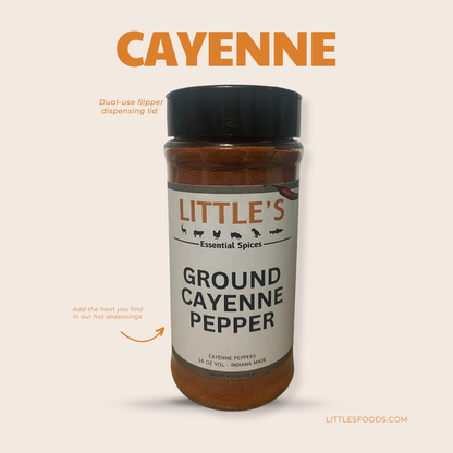 Little's Ground Cayenne Pepper, 6.15 OZ Big Bottle