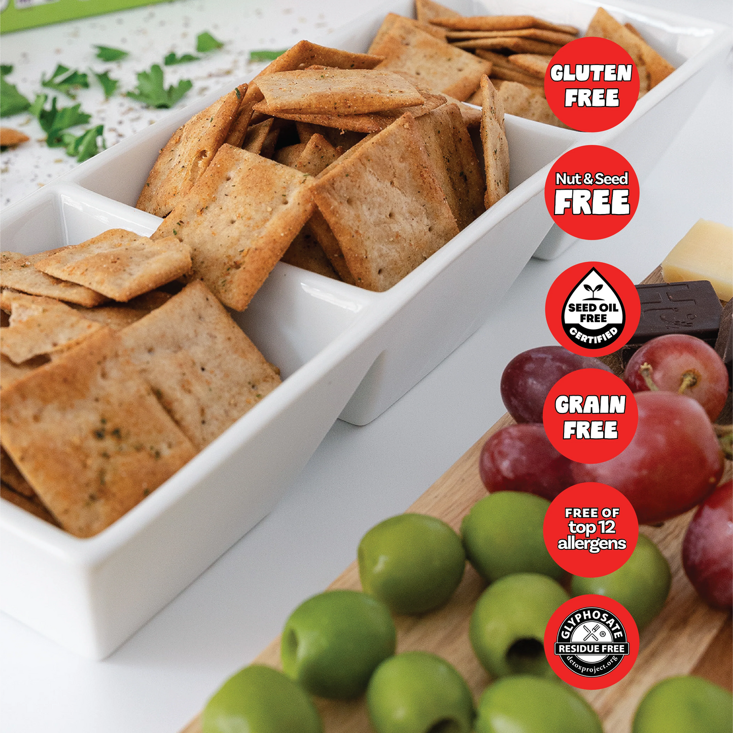 Grain-Free Tomato Herb Crackers [6-Pack]